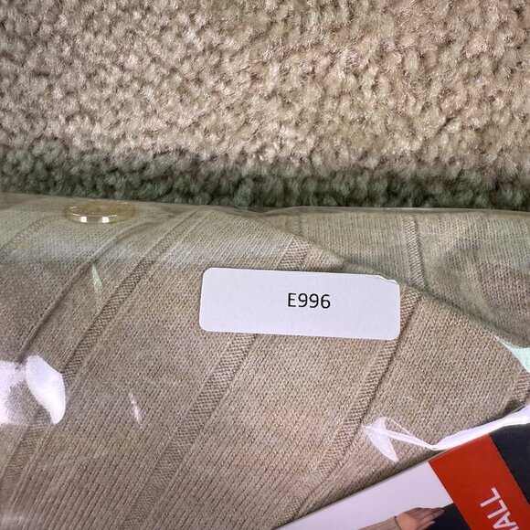 Rafaella Women's Ribbed Cowl Neck Top Wheat with Gold Button Size XS NWT E996 - Picture 9 of 9